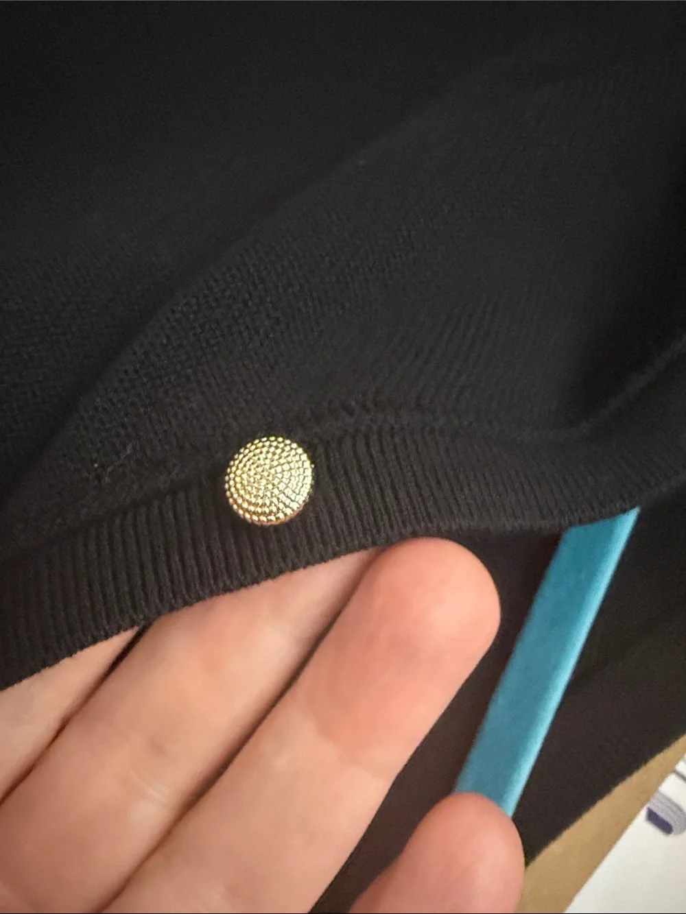 ba&sh Black Deep V-Back Sweater with Button Detail That Open ToThe Back - Picture 5 of 6